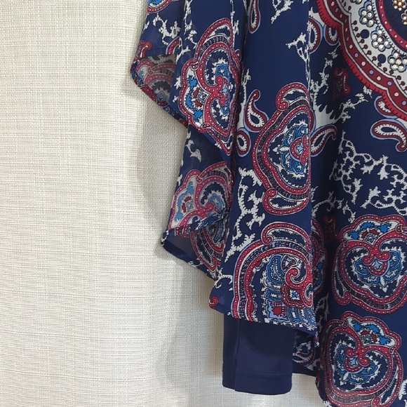 Westport 1962 Navy Paisley Women's Top 2x Lightweight - Picture 7 of 12